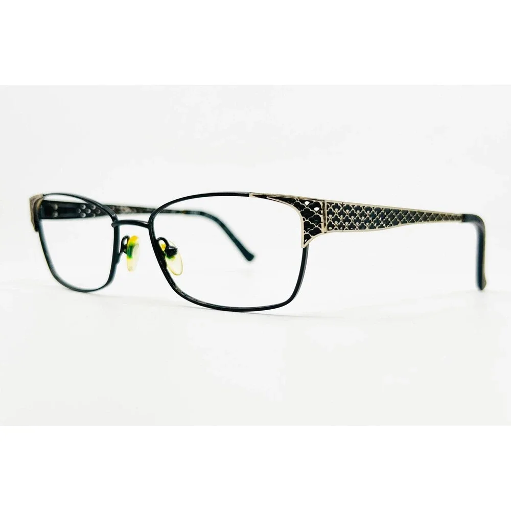 Tura Eyeglass Frames Womens Black R116 Filigree Temple 53-16-135